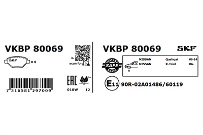 SKF VKBP 80069 EAN: 7316581297009.