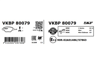SKF VKBP 80079 EAN: 7316581297306.