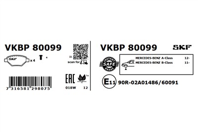 SKF VKBP 80099 EAN: 7316581298075.