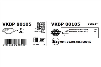 SKF VKBP 80105 EAN: 7316581298426.