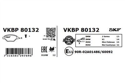 SKF VKBP 80132 EAN: 7316581297696.