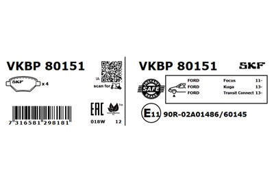SKF VKBP 80151 EAN: 7316581298181.