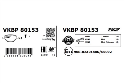SKF VKBP 80153 EAN: 7316581298945.