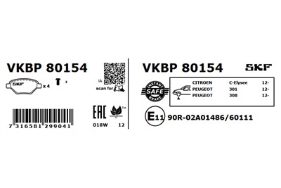 SKF VKBP 80154 EAN: 7316581299041.