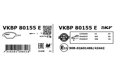 SKF VKBP 80155 E EAN: 7316581298518.
