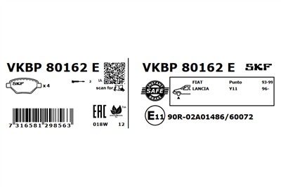 SKF VKBP 80162 E EAN: 7316581298563.