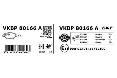 SKF VKBP 80166 A EAN: 7316581297603.