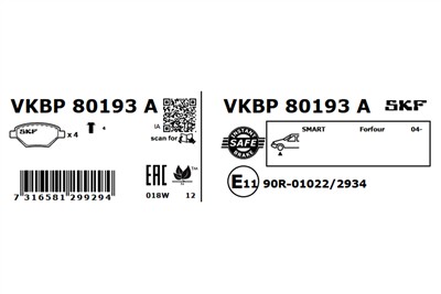 SKF VKBP 80193 A EAN: 7316581299294.