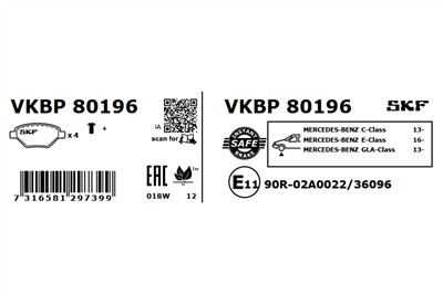 SKF VKBP 80196 EAN: 7316581297399.