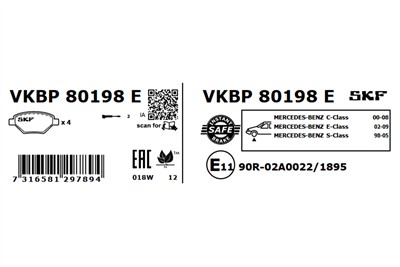 SKF VKBP 80198 E EAN: 7316581297894.