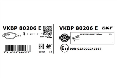 SKF VKBP 80206 E EAN: 7316581299577.