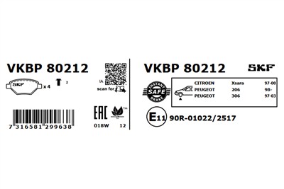 SKF VKBP 80212 EAN: 7316581299638.