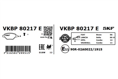 SKF VKBP 80217 E EAN: 7316581299515.