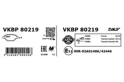 SKF VKBP 80219 EAN: 7316581299546.