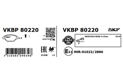 SKF VKBP 80220 EAN: 7316581299348.