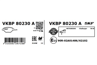 SKF VKBP 80230 A EAN: 7316581297108.