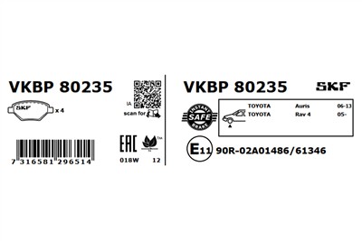 SKF VKBP 80235 EAN: 7316581296514.