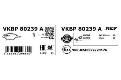 SKF VKBP 80239 A EAN: 7316581298600.