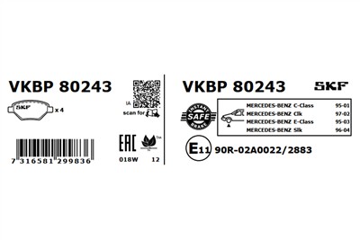 SKF VKBP 80243 EAN: 7316581299836.