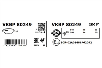SKF VKBP 80249 EAN: 7316581296408.