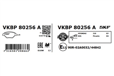 SKF VKBP 80256 A EAN: 7316581298662.