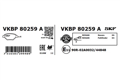 SKF VKBP 80259 A EAN: 7316581299409.