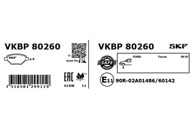 SKF VKBP 80260 EAN: 7316581299119.