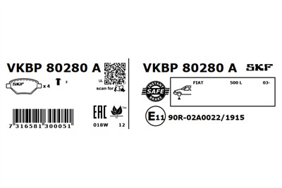 SKF VKBP 80280 A EAN: 7316581300051.