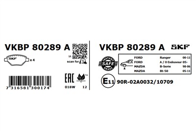 SKF VKBP 80289 A EAN: 7316581300174.