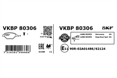 SKF VKBP 80306 EAN: 7316581296606.