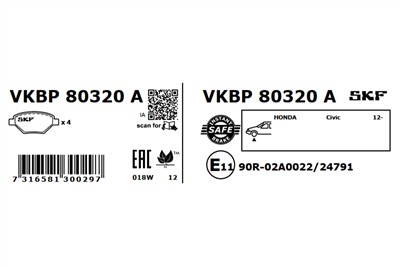 SKF VKBP 80320 A EAN: 7316581300297.