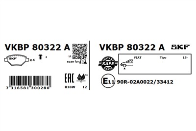 SKF VKBP 80322 A EAN: 7316581300280.