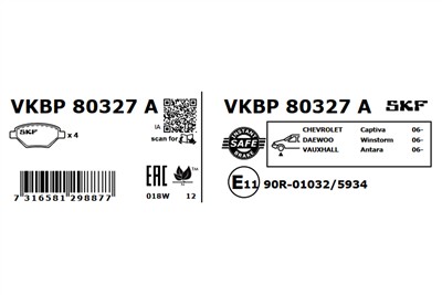 SKF VKBP 80327 A EAN: 7316581298877.
