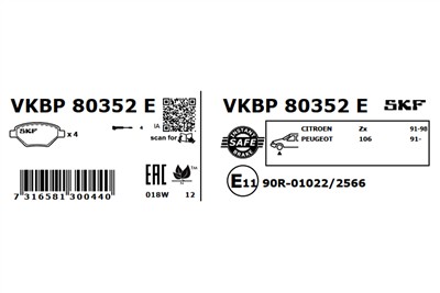 SKF VKBP 80352 E EAN: 7316581300440.