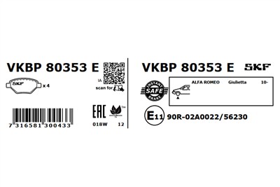 SKF VKBP 80353 E EAN: 7316581300433.