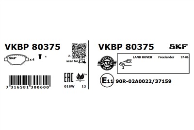 SKF VKBP 80375 EAN: 7316581300600.