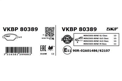 SKF VKBP 80389 EAN: 7316581299003.