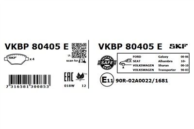 SKF VKBP 80405 E EAN: 7316581300853.