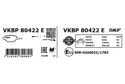 SKF VKBP 80422 E EAN: 7316581300891.