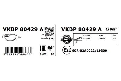SKF VKBP 80429 A EAN: 7316581298433.