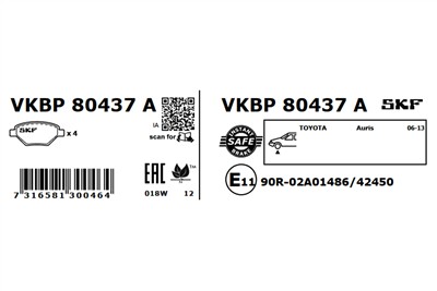 SKF VKBP 80437 A EAN: 7316581300464.