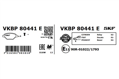 SKF VKBP 80441 E EAN: 7316581301010.