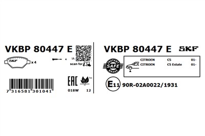 SKF VKBP 80447 E EAN: 7316581301041.