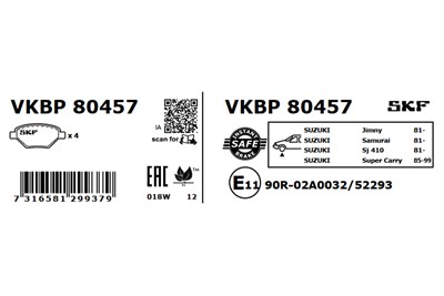 SKF VKBP 80457 EAN: 7316581299379.