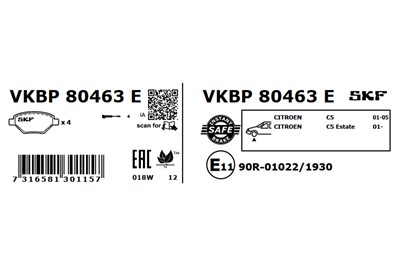 SKF VKBP 80463 E EAN: 7316581301157.