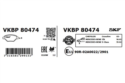 SKF VKBP 80474 EAN: 7316581299157.