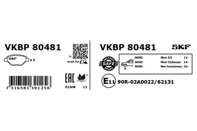 SKF VKBP 80481 EAN: 7316581301256.