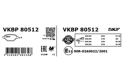 SKF VKBP 80512 EAN: 7316581301348.