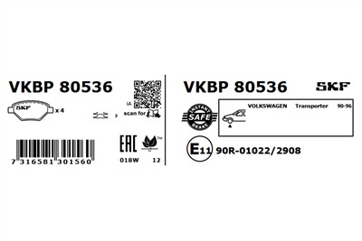 SKF VKBP 80536 EAN: 7316581301560.