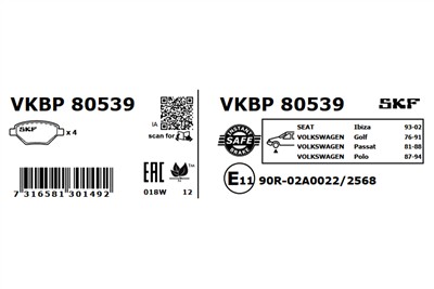 SKF VKBP 80539 EAN: 7316581301492.